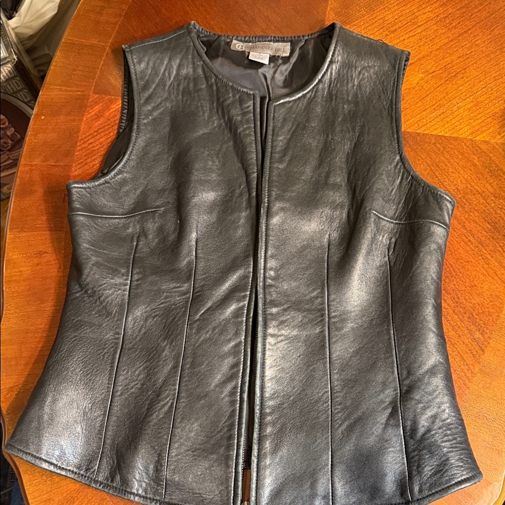 Elegant Black Women's Leather Vest
